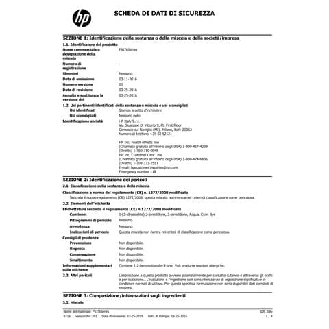 Cartuccia inkjet 727 HP ciano  F9J76A